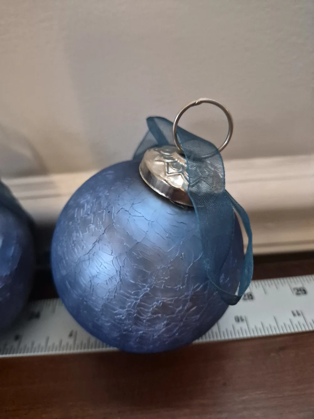 Hand-Crafted In India Set of 6 Holiday Ornaments - Blue